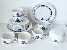 Melitta Berlin Kaffee Service Tassen Teller  Milchkännchen Zuckerdose Dekor blau