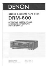 Bedienungsanleitung-Operating Instructions für Denon DRM-800 