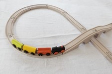 HOLZEISENBAHN SCHIENEN MAGNETZUG ANHÄNGER PLAYTIME IKEA BRIO 90er DESIGN VINTAGE