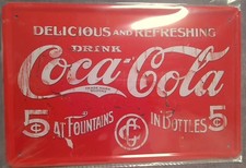 COCA COLA Coke Blechschild Werbung Reklame Bar Softdrink Getränk 30x20 NEU