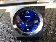 Miniatur Tischuhr KOPP 17 Jewels Shockproof Uhr Datum Stoßfest Vintage Retro