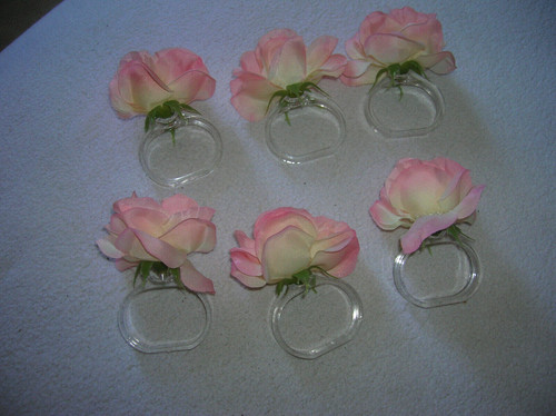 Serviettenringe rosen rosa - 6,