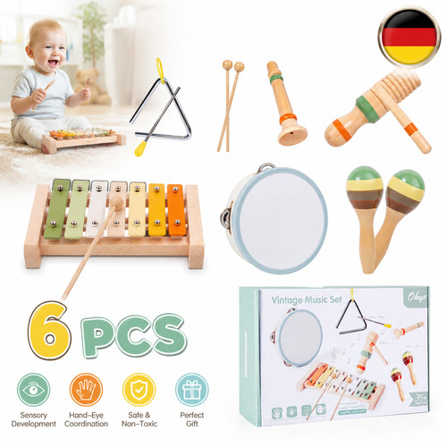6pcs perkussionsinstrument set - 6pcs, perkussionsinstrument-set