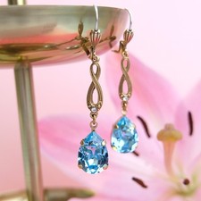 Ohrringe Gold Hellblau