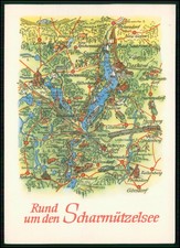 AK - Bad Saarow Landkarte der DDR Rund um den Scharmützelsee Brandenburg 1970er
