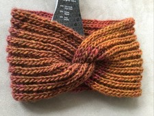 ? Stirnband mit Knoten vorne, handgestrickt, KU 54-58 cm, Schurwolle+Alpaca