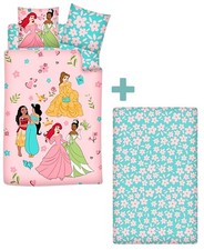 Disney Princess Kinderbettwäsche + Spannbettlaken Set 3-tlg.135-140x200 cm