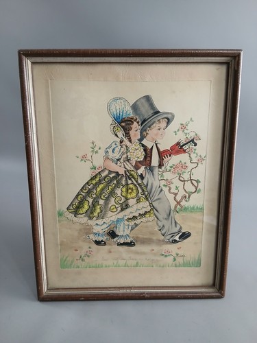Bild druck aquarell 19er 20er - bild,