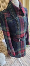 HUGO BOSS ORANGE LABEL Traumhafter Karierter Wintermantel Gr.36 Wolle mit Gürtel