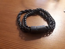 Herren Armband Stahlarmband 21 cm Schwarz | Sicheheitsverschluss  Magnet 