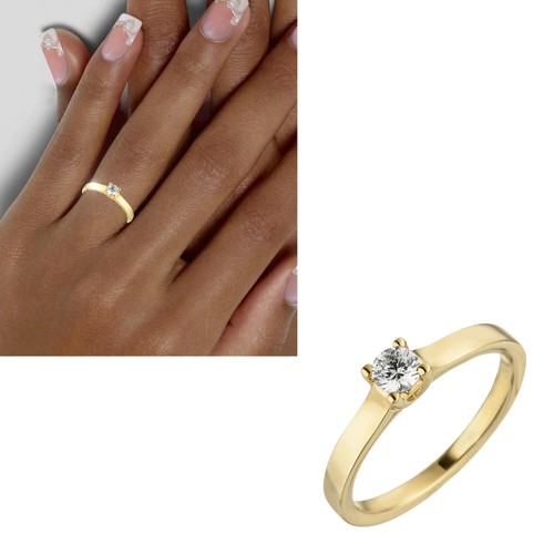 Diamant ring 585 - ring, echt