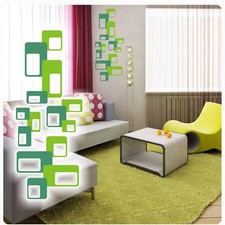 Wandtattoo Retro Cubes  Ecken Vintage Wandaufkleber Wohnzimmer Küche Bad WC W016