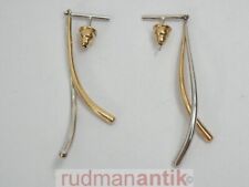 SPAGHETTI OHRSTECKER GOLD 585 14K GELBGOLD u.WEISSGOLD - signiert und punziert