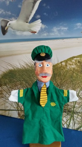 Handpuppe polizist holzkopf - handpuppe,