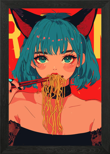 Anime mädchen isst ramen - isst,