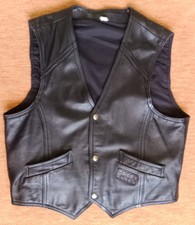 IXS Biker Lederweste  Rockerweste Motorrad Weste Bikerweste schwarz, Gr. M