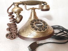 TAE Funktion altes antik Optik Telefon  Messing Wählscheibe Optik