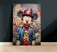 XXL LEINWAND BILD BIS 155x100x5 LV- MICKY-MAUS GRAFFITI STREET-ART POP-ART URBAN