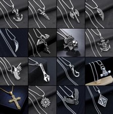 ★TheQ★ Halskette Metall Anhänger mit Kette Damen Herren Schmuck 160 Modelle