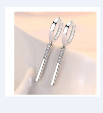 Creole Ohrhänger echt Sterling Silber 925  Zirkonia Ohrringe