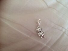 1 Charm Anhänger mit Karabiner silberfarben  Eule (12108)