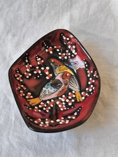 Wandteller Vogel 70er J. Ceramica Titano San Marino  Schälchen Deko  Rot 2 Vögel