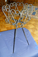 BLUMENSTÄNDER Kunstschmiedeeisen Metall 3-Fuß gedreht 58 cm schwarz VINTAGE