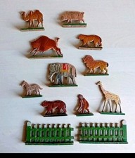 Roßwein Flachfiguren DDR Spielzeug Afrika Zoo Paradiesgarten Vintage Holz Figur 