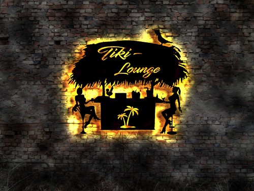 Led schild cocktails tiki - led,