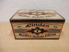 Jugendstil Lindes Kaffee-Zusatz-Essenz alte Blechdose  Werbedose Antik