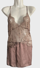 **Hunkemöller** NOIR-Selection Negligee Sleeping dress Nachtkleid nougat Satin L