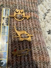 3 Stücke Handgemachte Holz Tier-Brosche Schalnadel Strick Pullover Deko Geschenk