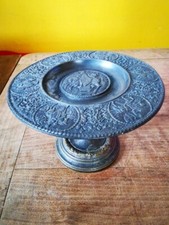 Zinn Teller antik alt Messing