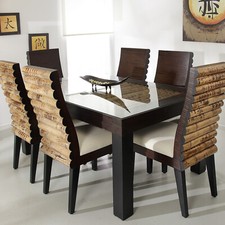 Esstisch mit 6 Stühlen Braun