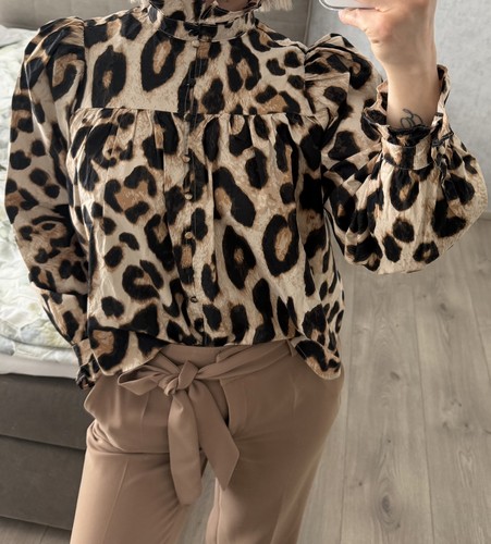 Bluse leo braun schwarz - bluse, h&m