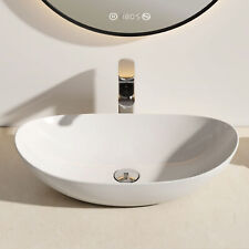 EMKE Keramik Waschbecken Waschtisch Aufsatzwaschbecken Oval Waschschale CB05