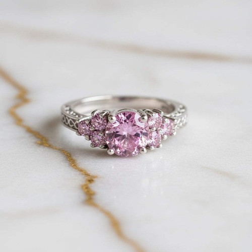 Ring silber rosa zirkonia - rosa,
