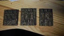 3x Original Bronze Plaketten