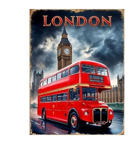 London red bus retro look - london,