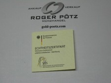 100 Euro Gold Echtheitszertifikat für die Münzen der BRD - wahlweise ab 2002 TOP