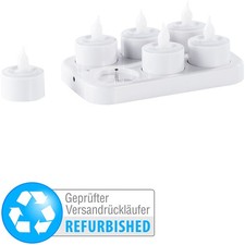 Lunartec 6 LED-Akku-Teelichte mit Dekogläsern (Versandrückläufer)