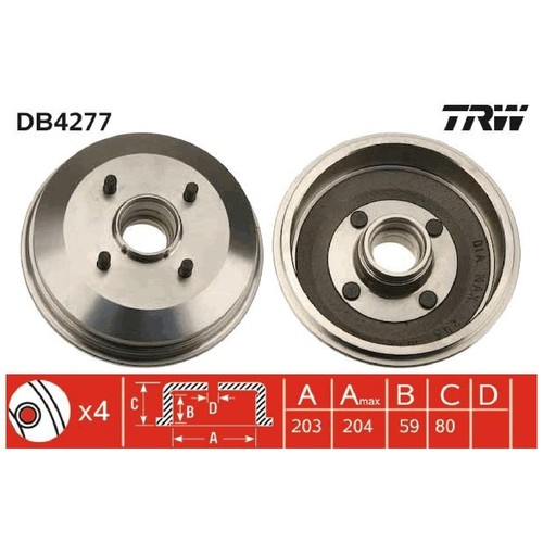 Bremstrommel hinten für - 2x,