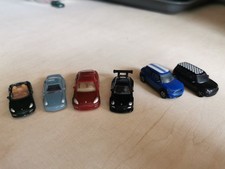 Modellautos Plastik 1:87 H0 4x Porsche / 2x Mini-Cooper