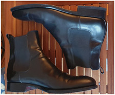 MAGNANNI · Chelsea Boots Herren · Rahmengenäht Glatt Leder Schwarz TOP · Gr. 46