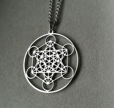 Erzengel Metatron Edelstahl Anhänger Silber Engel Schutzengel Würfel Amulett 13