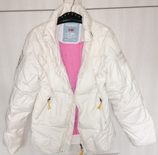 Jacke Damen mit Daunen Größe XL Marke Napapijri Neu Weiß mit Stickereien