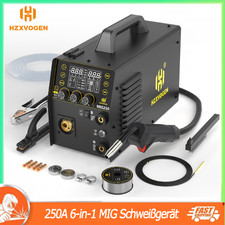 6in1 Gas/Gaslos/MMA/WIG/Puls/Punkt MIG Schweißgerät 250A Alu Stahl IGBT Inverter