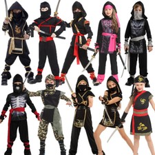 Kinder Drachen Ninja Kostüm Jungen Mädchen Samurai Krieger Cosplay Halloween