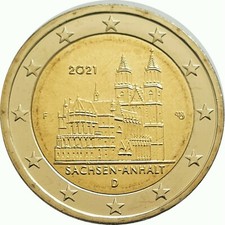 2 Euro Münze „Magdeburger Dom - Sachsen-Anhalt“ 2021  Prägung F aus Rolle
