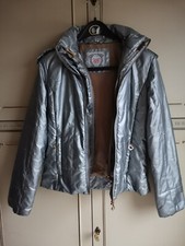 Glanznylon Steppjacke von CIPO&BAXX, L, mit abnehmbarer Kapuze (Fellimitat)